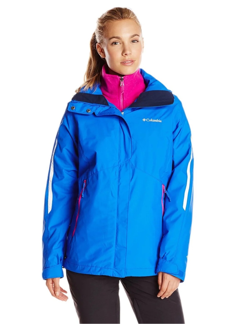 Columbia Bugaboo Interchange 3 in 1 Omni Heat Ski Jacket Blue Purple Size Small